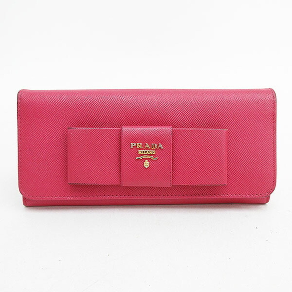 Prada Hook Long Wallet Pink Saffiano